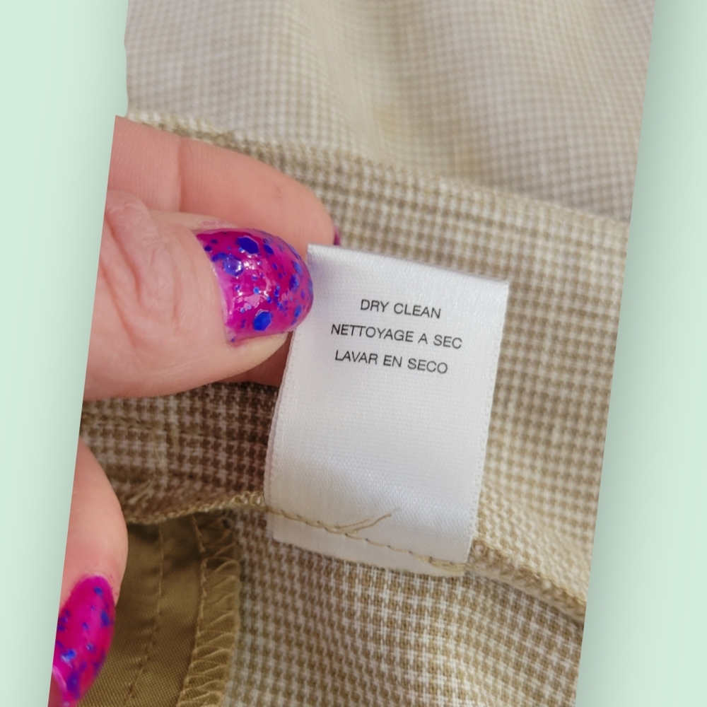 Michael Kors Cotton Linen Houndstooth Tailored Shorts Fully Lined Womens Size 8 - Picture 9 of 10